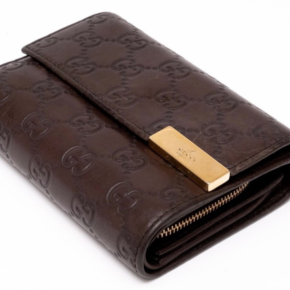 Gucci Guccissima Brown Leather Continental Wallet
